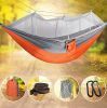 Single & Double Hammock with Mosquito Net Tree Straps Waterproof Portable and Lightweight Parachute Nylon Hammock for Backpacking Hiking Travel Outdoo