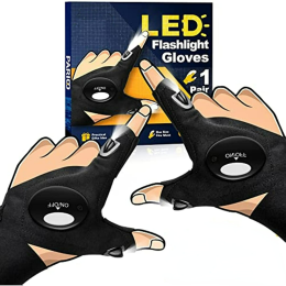 1pc LED Torch Gloves; Stocking Fillers; Camping Accessories Tools; Christmas/Birthday Gifts For Men