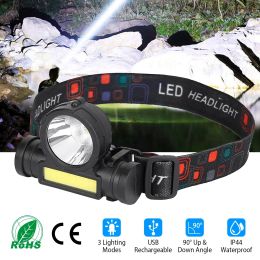 LED Headlight Super Bright Head Torch USB Rechargeable Headlamp