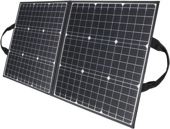 GOFORT 100W 18V Portable Solar Panel, Foldable Solar Charger with 5V USB, QC 3.0, DC Output, Compatible with Solar Generator Power Station Phones Lapt