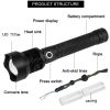 High-Power 7 X 7Mm Led 30W 5V Micro Usb Telescopic Zoom Rechargeable Flashlight Suitable For Camping;  Climbing;  Night Riding;  Caving Waterproof Rat