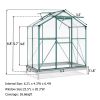 Upgraded Outdoor Patio 6.2ft Wx4.3ft D Greenhouse Walk-in Polycarbonate Greenhouse with 2 Windows and Base Aluminum Hobby Greenhouse with Sliding Door