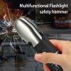 8 In 1 Multi Tool Hammer Zoomable LED Flashlight Emergency Auto Escape Tool