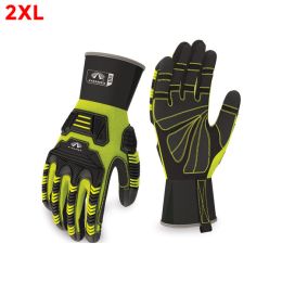 Pyramex GL802CRX2 Ultra Impact Cut Resistant Work Gloves 2X Large Green/Black
