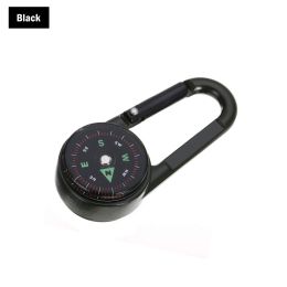 1pc Double-sided Multifunctional Camping Compass; Outdoor Accessories (Color: Black)
