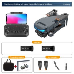 New Drone 4K Double Camera HD XT9 WIFI FPV Obstacle Avoidance Drone Optical Flow Me Four-axis Aircraft RC Helicopter With Camera (Ships From: China, Color: Black 4K 2B Cam)