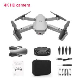 E58 Drone 1080P HD Camera WiFi Collapsible RC Quadcopter Helicopter Toy (Bundle: 4K, Color: E68 Grey 1 Battery)