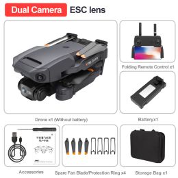 2022 New P8 Drone 4K With ESC HD Dual Camera 5G Wifi FPV 360 Full Obstacle Avoidance Optical Flow Hover Foldable Quadcopter Toys (Color: Dual BK ESC 1B)