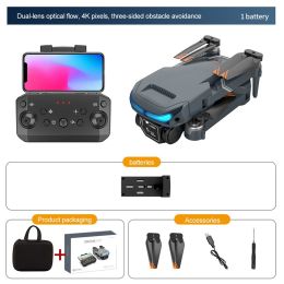 New Drone 4K Double Camera HD XT9 WIFI FPV Obstacle Avoidance Drone Optical Flow Me Four-axis Aircraft RC Helicopter With Camera (Ships From: China, Color: Black 4K 1B Cam)