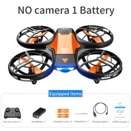 V8 New Mini Drone 4K 1080P HD Camera WiFi Fpv Air Pressure Height Maintain Foldable Quadcopter RC Dron Toy Gift (Color: no camera 1battery1)