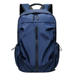 Men's Backpack Casual Business Computer Bag Usb Rechargeable Travel Backpack (Color: Blue)