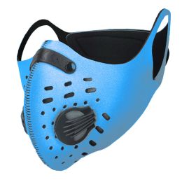 Outdoor Sports Dustproof Anti Haze PM2.5 Filter Mouth Mask Face Cover with Valve (Color: Blue)