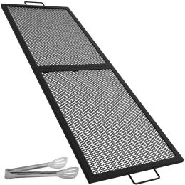 Festives Camping Party Square Cooking Grate Fire Pit Grill (Color: As pic show, size: 40" x 15")