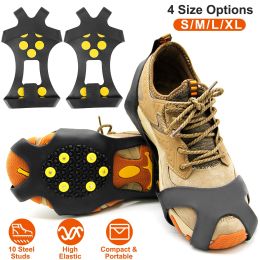 Ice Snow Grips Anti Slip Over Shoe Spikes Boot Traction Cleat Portable Ice Grippers (size: M)